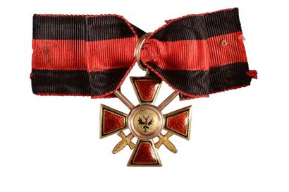 null Croix de l'ordre de Saint-Wladimir. Modèle de 4ème classe, à titre militaire....