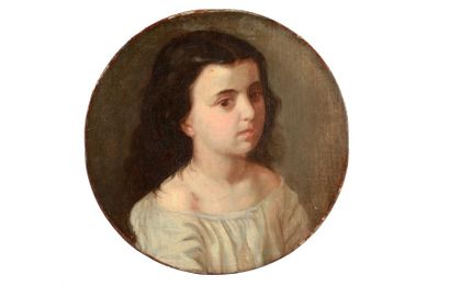G E Nicolas Nicolaïévitch (1831-1894), attribué à Portrait d'une jeune fille. Huile...