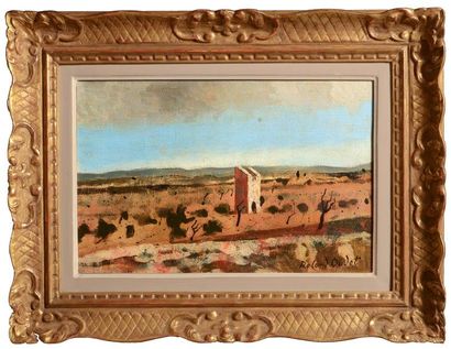 Roland OUDOT (1897-1981) Paysage du midi 25,5 x 40 cm