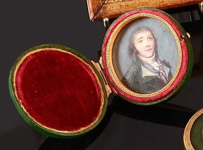 École FRANÇAISE de la fin du XVIIIe siècle Portrait d'un conventionnel. Miniature...
