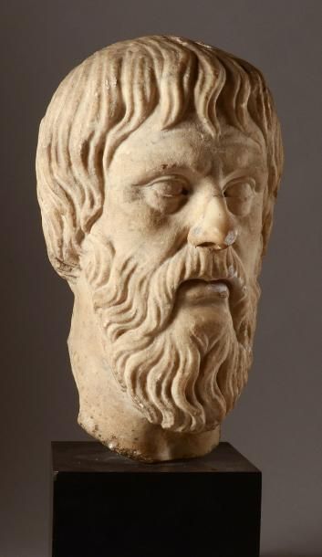 null Tête d'homme barbu probablement d'un historien ou d'un philosophe grec (Platon?)....