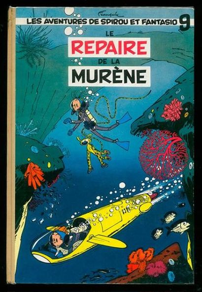 FRANQUIN SPIROU 09. LE REPAIRE DE LA MURENE. Edition originale belge. Dos papier...