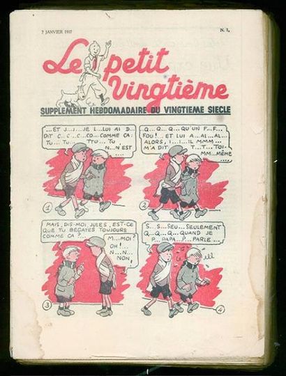 HERGÉ LE PETIT VINGTIEME. Année complète 1937. L'ensemble des numéros complets, en...