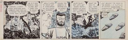 CANIFF Milton TERRY & LES PIRATES Encre de chine pour un strip paru le 7 Mai 1941...