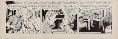 RAYMOND ALEX RIP KIRBY Encre de chine pour un strip paru le 9 Mars 1949 - Rare -...