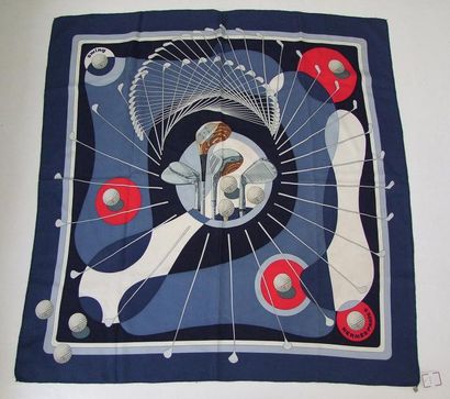 HERMES Foulard 90x90 «Swing» bord marine