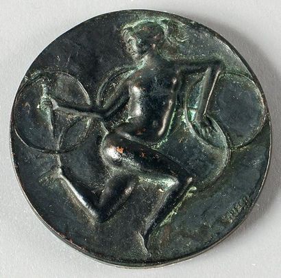 null 1960. Rome. Médaille officielle des participants en bronze coulé. Graveur Greco....
