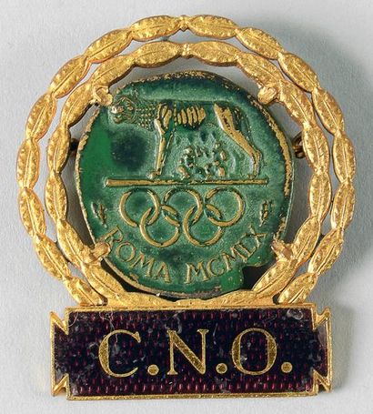 null 1960. Rome. Badge C.N.O. du Président du Comité National Olympique. En bronze....