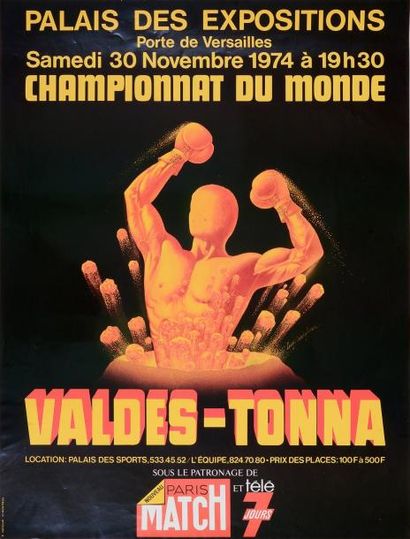 null Affiche officielle du championnat du Monde des poids moyen entre Rodrigo Valdès...