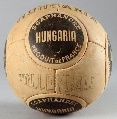 null Ballon officiel en cuir 12 panneaux, modèle Scaphandre de la marque Hungaria....