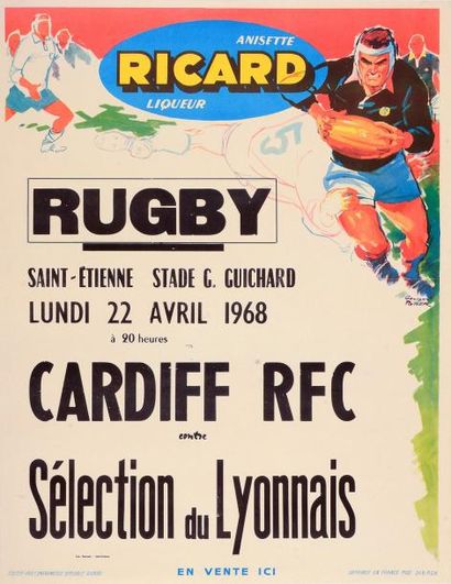 null Ensemble de 2 affiches dont la rencontre entre le Cardiff RCF et une séléction...