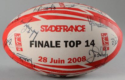 null Ballon officiel de la finale du Top 14 en 2008 entre Toulouse et Clermont avec...