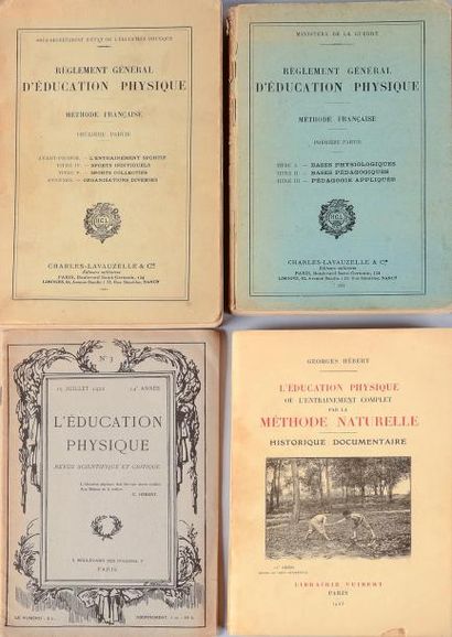 null Lot de 15 livres et fascicules sur l'éducation physique entre 1913 et 1943....