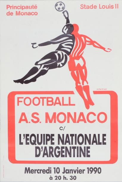 null Affiche de la rencontre entre l'A.S. Monaco et l'équipe nationale d'Argentine...