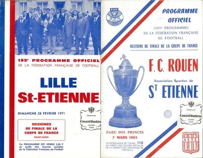 null Ensemble de 2 programmes de Coupe de France du 8ème de finale entre Rouen et...