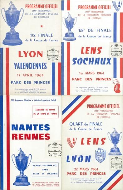 null Lot de 5 programmes de Coupe de France pour les 16ème, 8ème, 1/ 4 et demi-finale...
