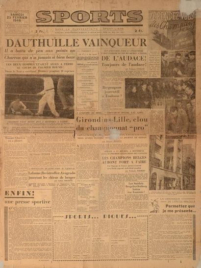 null Sports. Dans la clandestinité (Sport libre). Rare numéro 1 du 23 fevrier 1946....