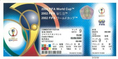 null 3 Billets entiers de la Coupe du Monde 2002 en Corée et au Japon avec les matchs...