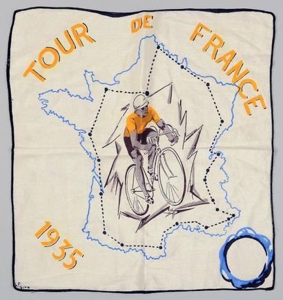 null Mouchoir commémoratif du Tour de France 1935. Signé Faure. Dim. 30 x 30 cm....