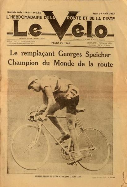 null Lot de 14 revues Le Vélo, hebdomadaire de la route et de la piste entre 1933...