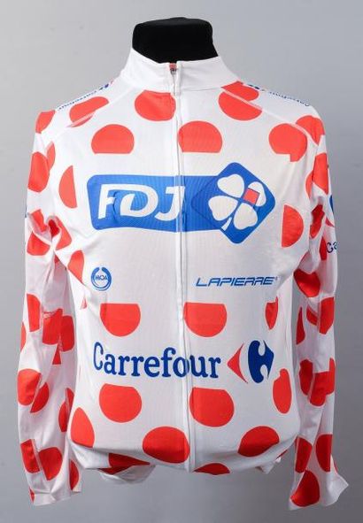 null Maillot à pois du podium porté par Jérémy Roy sur le Tour de France 2011. Il...