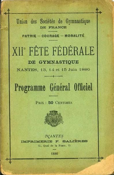 null Ensemble de 8 manuels ou programmes de gymnastique entre 1886 et 1939. 
