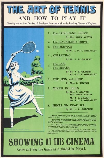 null Affiche. «The Art of Tennis». Vers 1920. Format 52 x 76 cm. Entoilée.