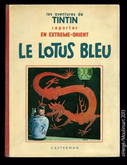 HERGÉ TINTIN 05. LE LOTUS BLEU. A4 EO Edition originale. A4. Casterman 1934. 4e plat...