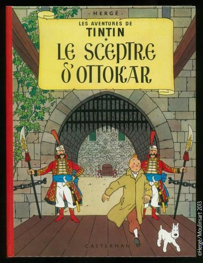 HERGÉ TINTIN 08 LE SCEPTRE D'OTTOKAR. B33. DOS ROND ROUGE ORANGÉ Rarrissime édition...