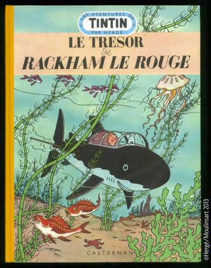 HERGÉ TINTIN 12 LE TRESOR DE RACKHAM LE ROUGE. EDITION DITE AU MÉDAILLON B6 - 1952....