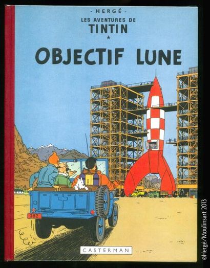 HERGÉ TINTIN 16. OBJECTIF LUNE. B8. 1953. EO Edition originale belge. Album à l'état...