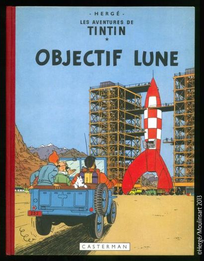 HERGÉ TINTIN 16. OBJECTIF LUNE. B8. 1953. EO Edition originale belge. Album à l'état...