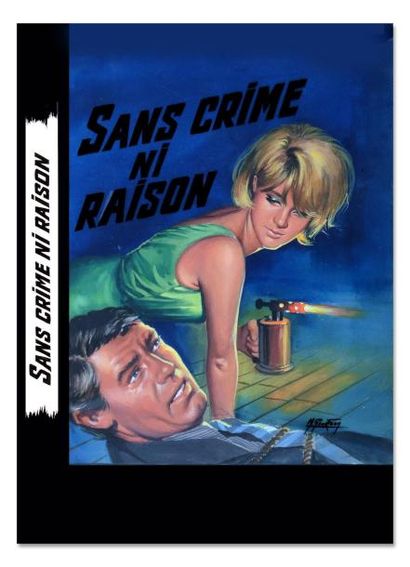 GOURDON Michel SANS CRIME NI RAISON Gouache originale pour la couverture du roman...
