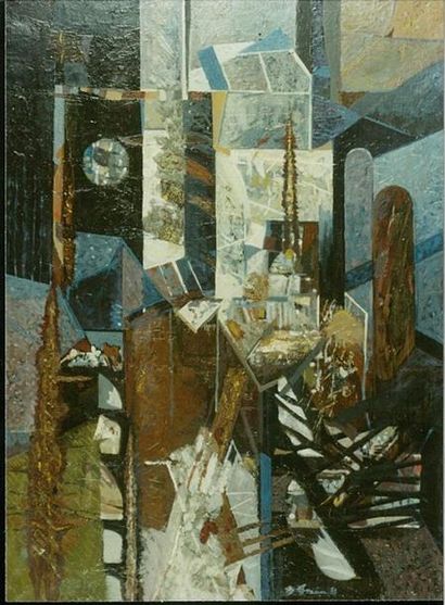 BRAUN Bernade (1935-) Paysage (Pejza.) Huile 83 X 63 cm