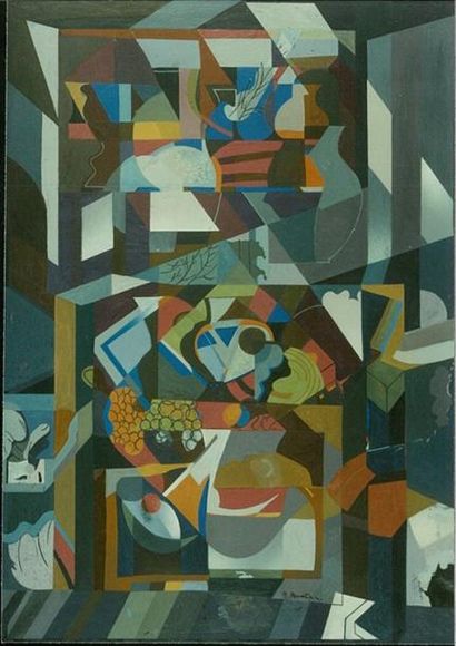 BRAUN Bernade (1935-) Composition (Kompozycja) Huile 75 X 100 cm