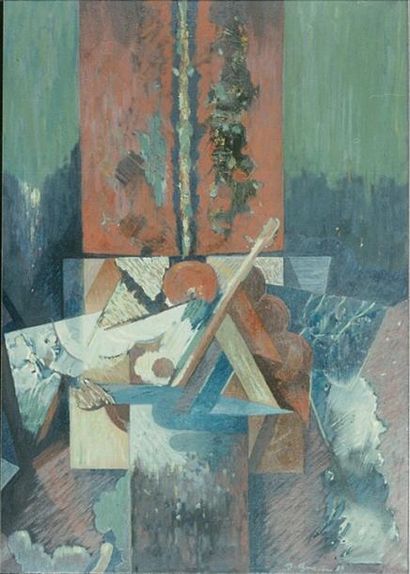 BRAUN Bernade (1935-) Paysage (Pejza.) Huile 77 X 54 cm