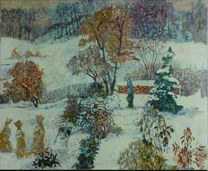 SZANCENBACH Jan (1928-1998) Paysage hivernal (Zimowy Pejza.) Huile 100 X 115 cm