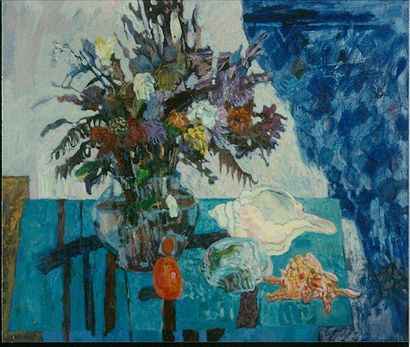 SZANCENBACH Jan (1928-1998) Coquille et fleur sechees (Muszla i zasuszone kwiaty)...