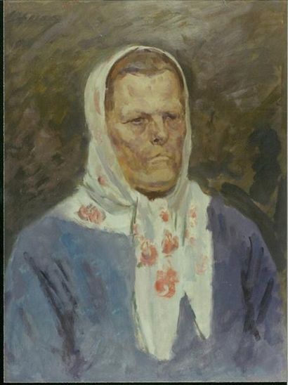 KRAJEWSKA Helena (1910-1988) Portrait de femme (Portret Kobiety) Huile 60 X 45 c...
