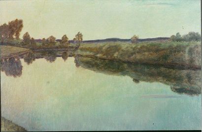 WESTWALEWICZ Stanislaw Silence sur le lac (Cisza nad jeziorem) Huile 58 X 76 cm