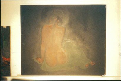 KROL Jan Wieslaw (1953-) Femme allumant la mer (Zapalaj¹ca morze) Huile 100 X 120...