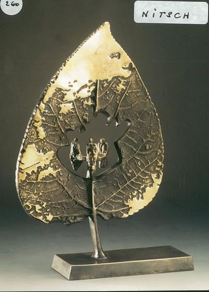 NITSCH (XX° s.) Seulement l'Est (Tylko wschód) Bronze 21 X 29 cm