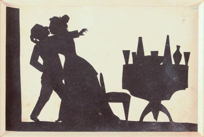 Krouglikova «Scène galante» encre de chine. 11 x 16 cm.