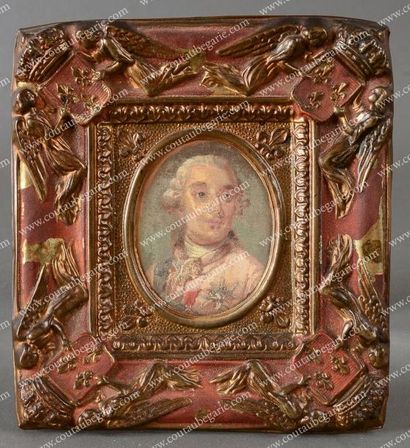 École FRANÇAISE de la fin du XVIIIe siècle Portrait miniature de Louis XVI, roi de...