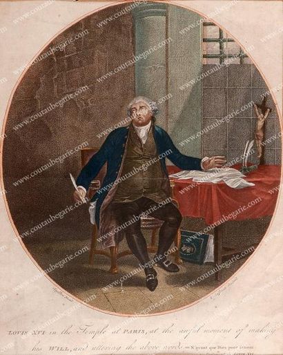 null Louis XVI, roi de France. Lithographie ancienne colorée signée A. Zaffonato,...