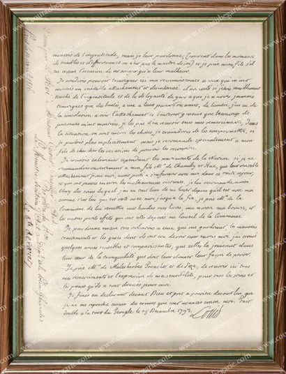 null Louis XVI, roi de France. Fac-similé du testament manuscrit du roi Louis XVI....