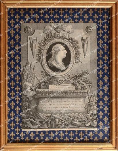 null Louis XVI, roi de France. Gravure signée J. B. Louvion, représentant le souverain...