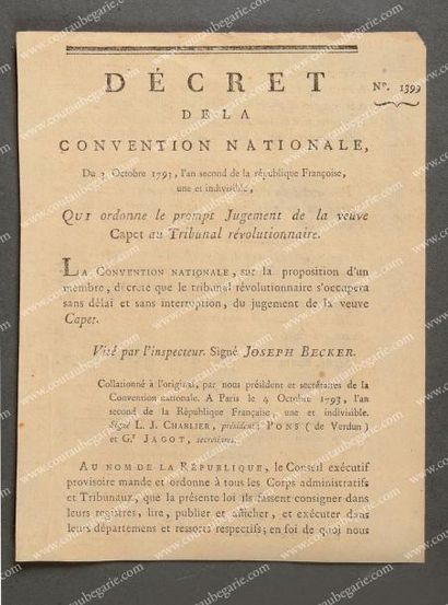 null Décret de la Convention Nationale, du 3 octobre 1793, qui ordonne le prompt...