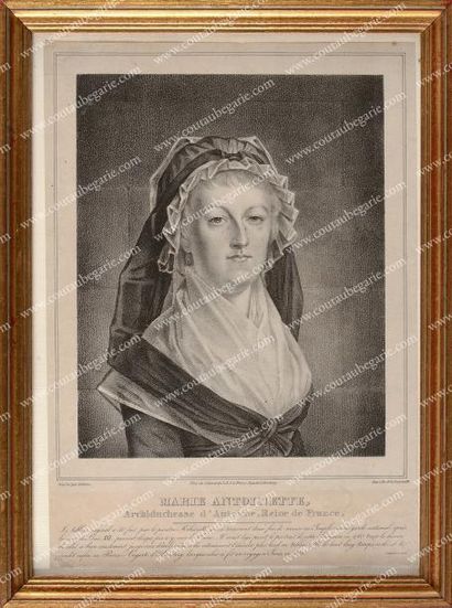 null Marie-Antoinette, reine de France. Lithographie par Delooze, tiré du cabinet...
