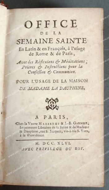 Marie-Josèphe de Saxe, dauphine de France Office de la semaine sainte, Paris, chez...